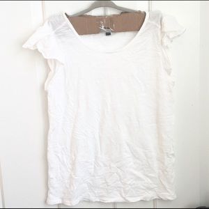 Banana Republic White Flowy Semi Sheer Blouse